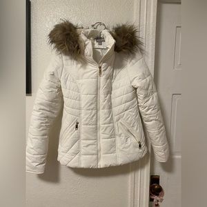 White Winter Coat + Hood!